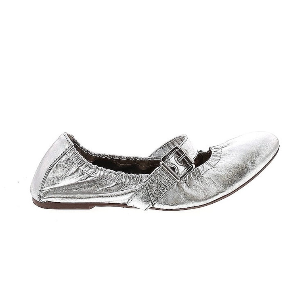 Schutz Silver Mary Jane Ballet Flats